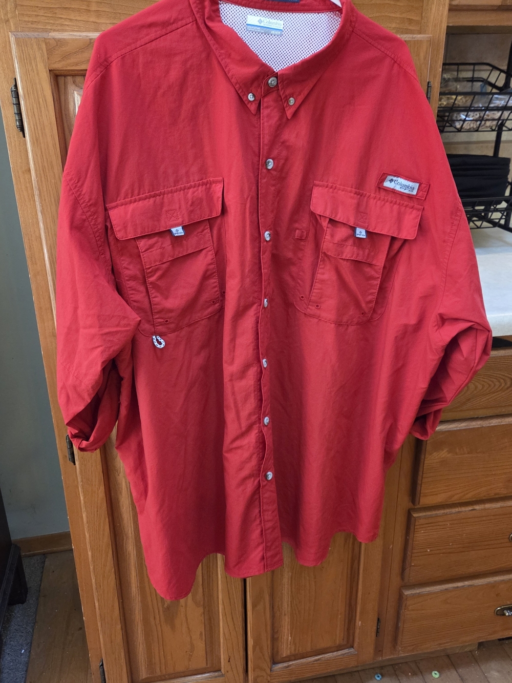 Columbia men's 4XL Bahama PFG red shirt